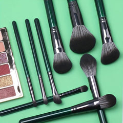 8-9 Piece Dark Green Makeup Brush Set