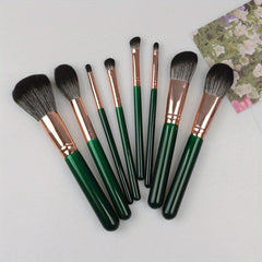 8-9 Piece Dark Green Makeup Brush Set