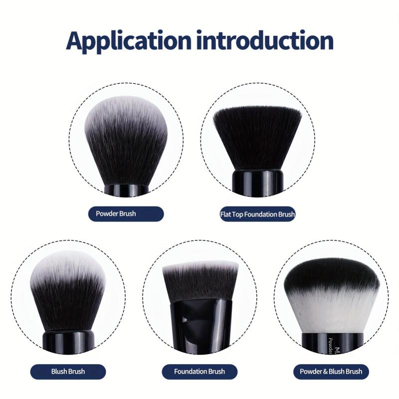 5pcs Makeup Brushes Set Flat Head Foundation Mask Loose Powder Blush Beauty