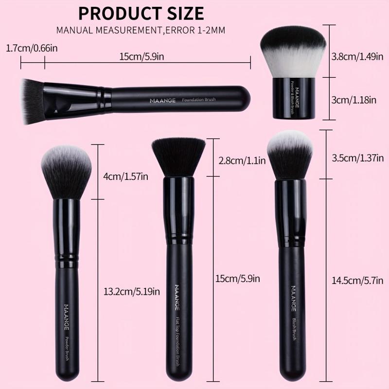 5pcs Makeup Brushes Set Flat Head Foundation Mask Loose Powder Blush Beauty