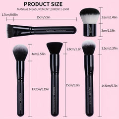 5pcs Makeup Brushes Set Flat Head Foundation Mask Loose Powder Blush Beauty