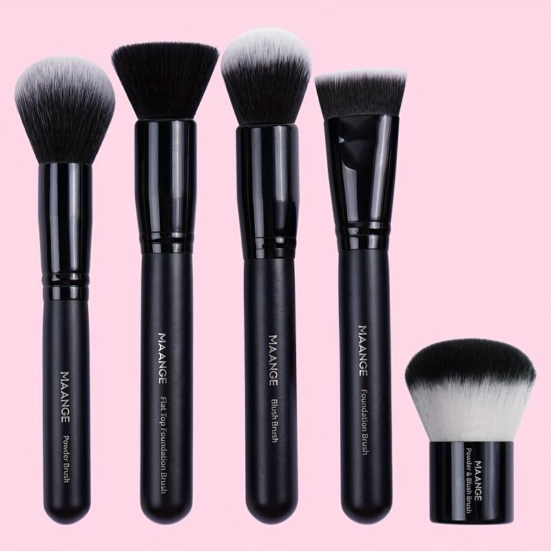5pcs Makeup Brushes Set Flat Head Foundation Mask Loose Powder Blush Beauty
