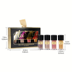 4 Colors Pearly Eyeshadow Powder High Gloss Eye Shadow Powder