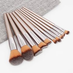 10pcs Makeup Brush Set Eye Loose Powder Eyebrow Beauty Tool