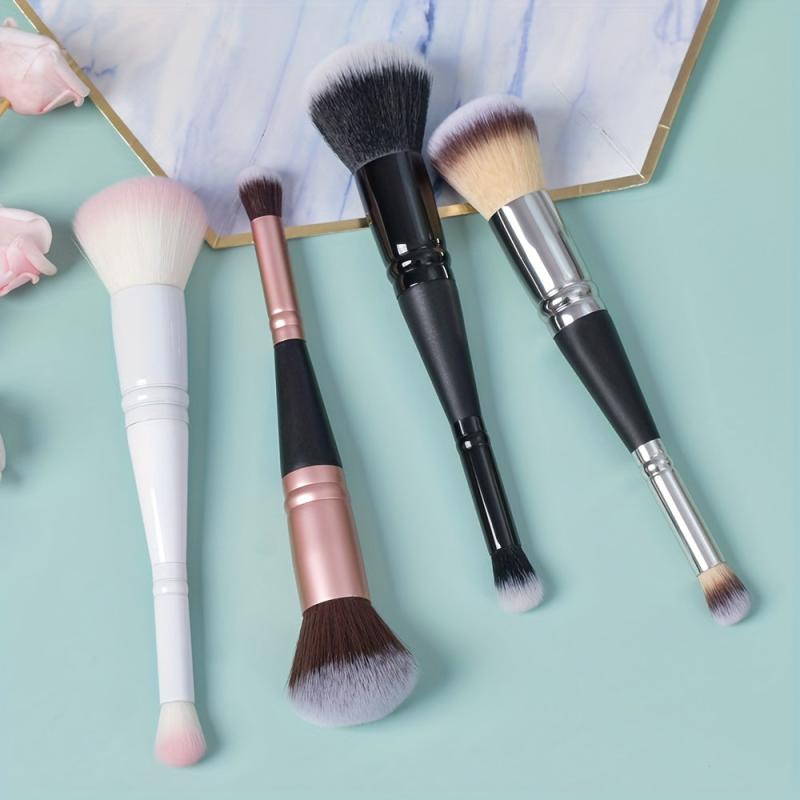 3pcs Makeup Sponge & Brush Kit Flat Top Foundation Makeup Brush