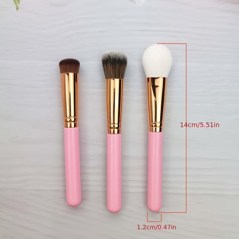 3pcs Mini Makeup Brush Set For Foundation Blush Powder Contour