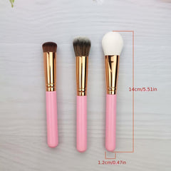3pcs Mini Makeup Brush Set For Foundation Blush Powder Contour