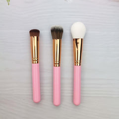 3pcs Mini Makeup Brush Set For Foundation Blush Powder Contour