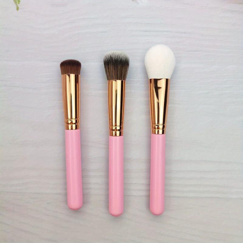 3pcs Mini Makeup Brush Set For Foundation Blush Powder Contour
