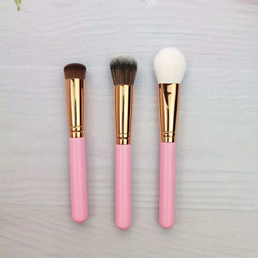 3pcs Mini Makeup Brush Set For Foundation Blush Powder Contour