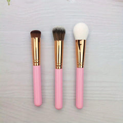 3pcs Mini Makeup Brush Set For Foundation Blush Powder Contour