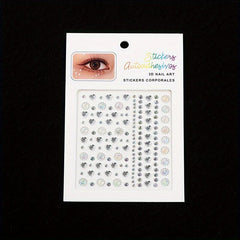 Sparkling Rhinestone & Faux Pearl Eye Tattoo Sticker DIY Makeup Decoration
