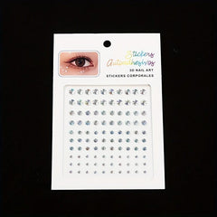 Sparkling Rhinestone & Faux Pearl Eye Tattoo Sticker DIY Makeup Decoration