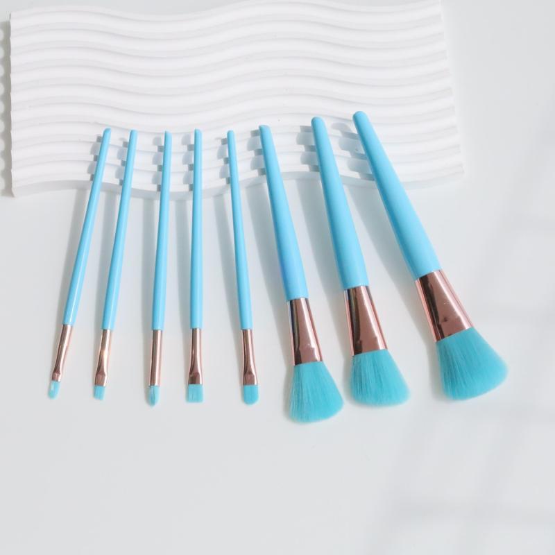 8pcs Candy Makeup Brush Kit Loose Powder Concealer Lip Eyebrow Brush Gift