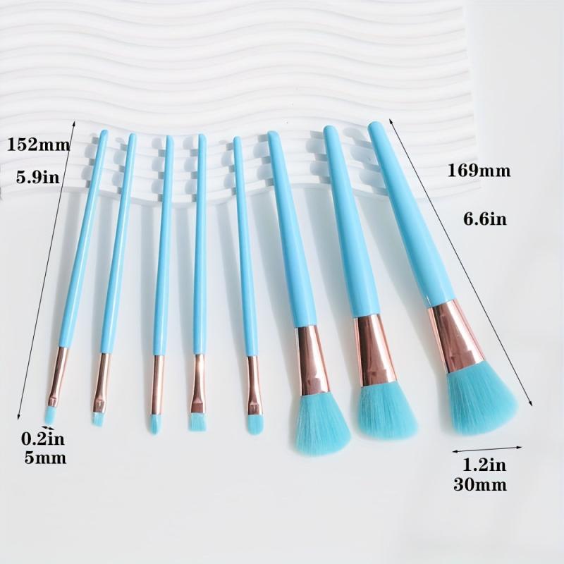 8pcs Candy Makeup Brush Kit Loose Powder Concealer Lip Eyebrow Brush Gift