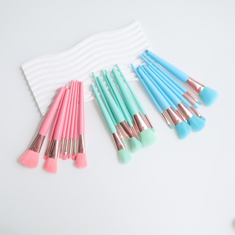 8pcs Candy Makeup Brush Kit Loose Powder Concealer Lip Eyebrow Brush Gift