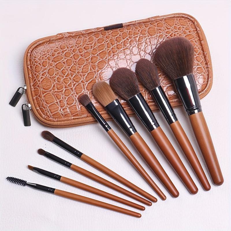 9pcs Makeup Brush Set Blush Powder Highlight Eye Shadow Soft Tools