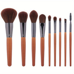 9pcs Makeup Brush Set Blush Powder Highlight Eye Shadow Soft Tools