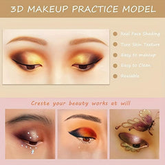 3D Silicone Makeup Practice Face Board - Perfect Aid for Eye Makeup Practice