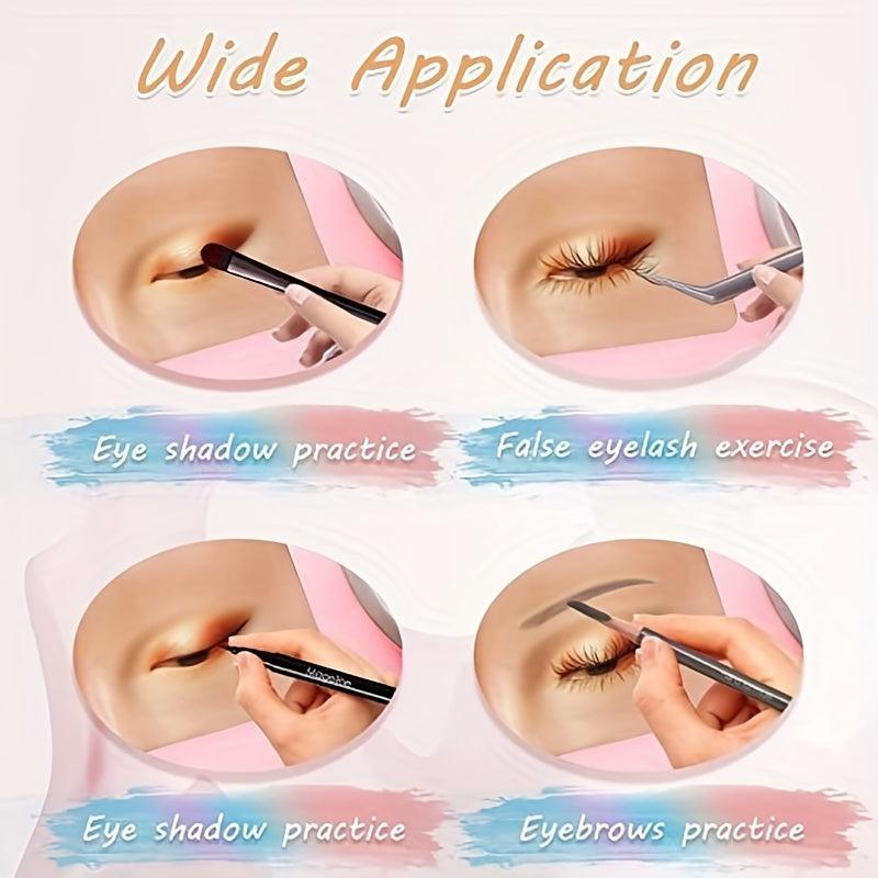 3D Silicone Makeup Practice Face Board - Perfect Aid for Eye Makeup Practice