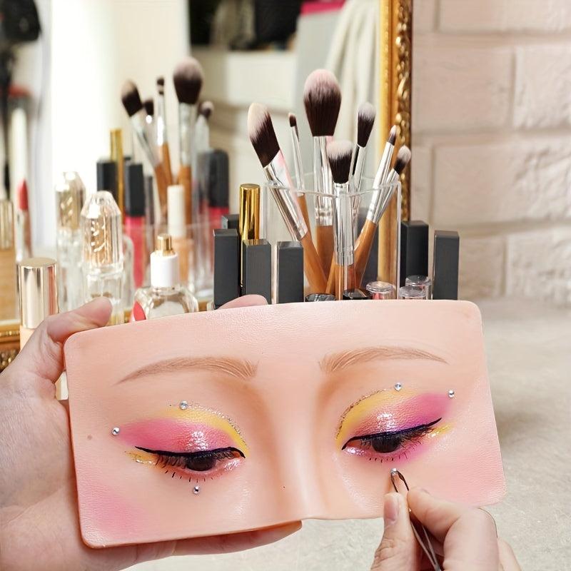 3D Silicone Makeup Practice Face Board - Perfect Aid for Eye Makeup Practice