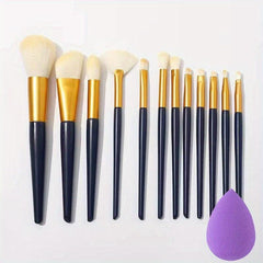 12pc Makeup Brushes Set with Sponge/Cleaner Pad