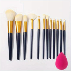 12pc Makeup Brushes Set with Sponge/Cleaner Pad