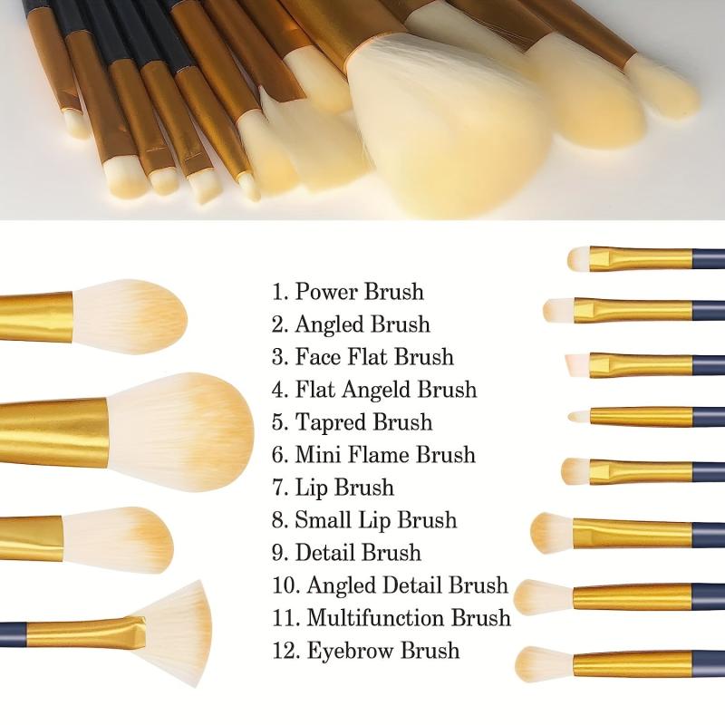 12pc Makeup Brushes Set with Sponge/Cleaner Pad