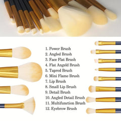 12pc Makeup Brushes Set with Sponge/Cleaner Pad