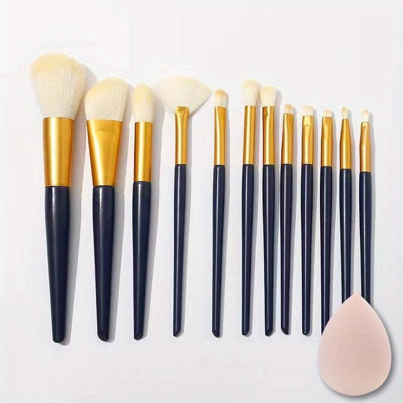 12pc Makeup Brushes Set with Sponge/Cleaner Pad