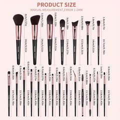 20pcs Professional Makeup Brush Set Foundation Concealer Blush Powder Eyeshadow