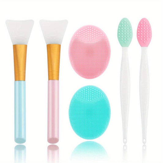 Silicone Face Scrubber Set 6pcs Exfoliator Blackhead Skin Care Tools