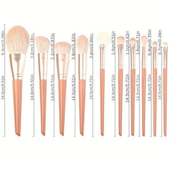 11pc Synthetic Bristles Wooden Handle Makeup Brush Set