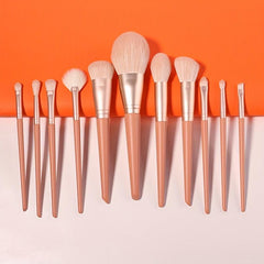 11pc Synthetic Bristles Wooden Handle Makeup Brush Set