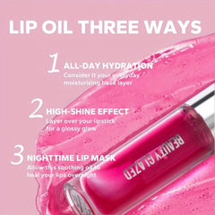 Rose Pink Lip Gloss Balm Hydrating Plumping Lip Essence