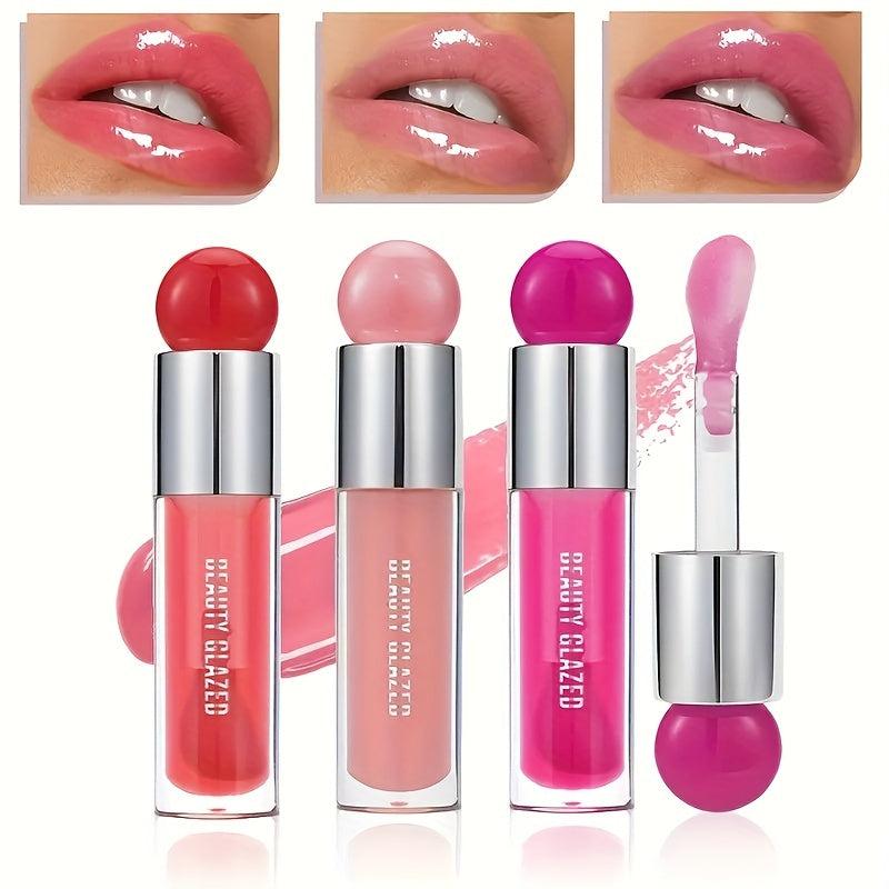 Rose Pink Lip Gloss Balm Hydrating Plumping Lip Essence