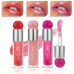 Rose Pink Lip Gloss Balm Hydrating Plumping Lip Essence