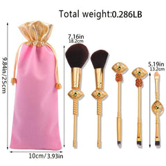 5pcs Makeup Brush Set with Drawstring Bag