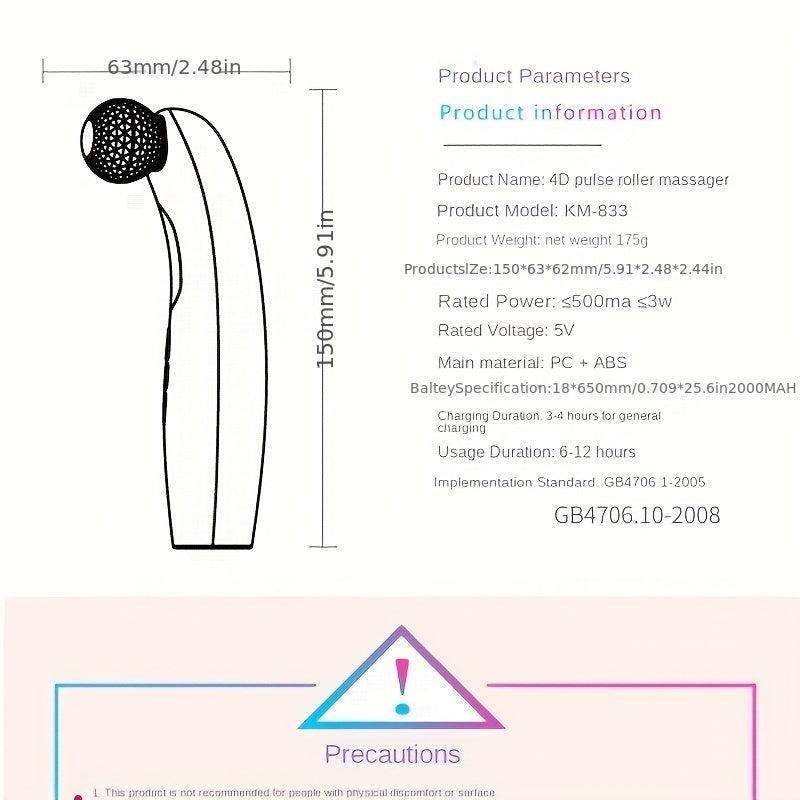 4D Microcurrent Roller Massager V Face Roller Massager Wheel