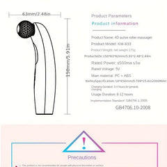 4D Microcurrent Roller Massager V Face Roller Massager Wheel