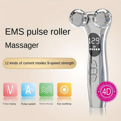 4D Microcurrent Roller Massager V Face Roller Massager Wheel
