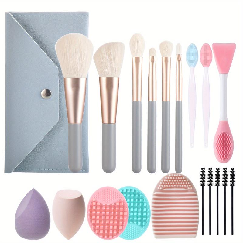 6pcs Makeup Brush Set with Bag Face Blush Contour Powder Wooden Handle