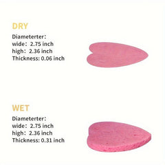 Heart Shaped Facial Sponges Natural Cellulose for Exfoliation & Makeup Removal