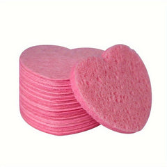 Heart Shaped Facial Sponges Natural Cellulose for Exfoliation & Makeup Removal