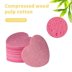 Heart Shaped Facial Sponges Natural Cellulose for Exfoliation & Makeup Removal