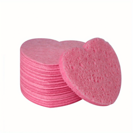 Heart Shaped Facial Sponges Natural Cellulose for Exfoliation & Makeup Removal