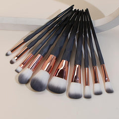 10-Piece Gradient Diamond Makeup Brush Set for Face Eyeliner Blush Contour
