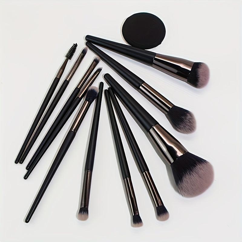 11pcs Minimalist Makeup Brush Set Eyeshadow Eyebrow Foundation Beauty Tools