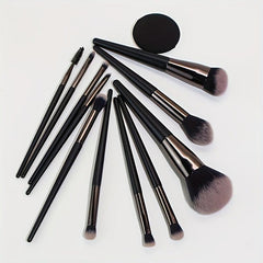 11pcs Minimalist Makeup Brush Set Eyeshadow Eyebrow Foundation Beauty Tools