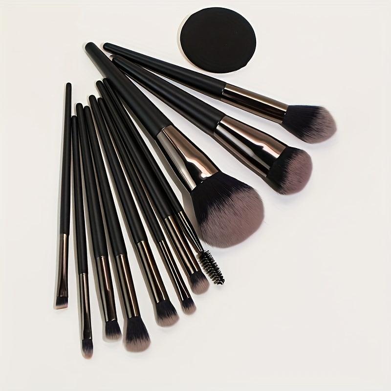 11pcs Minimalist Makeup Brush Set Eyeshadow Eyebrow Foundation Beauty Tools